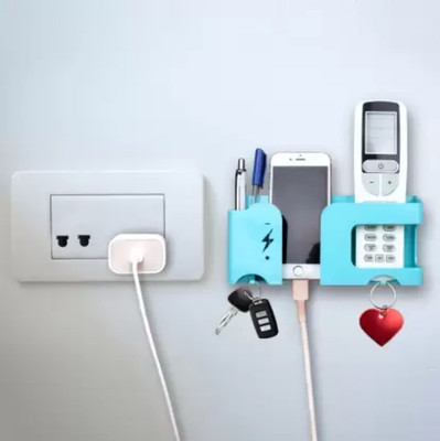 M/S DSNS Multipurpose Wall Stand with Key chain & Remote Holder | Blue 1 Pices Mobile Holder
