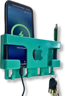 thekiteco. Wall Mount Mobile Holder with Storage for 2 Mobiles/Remote Mobile Holder - Green Mobile Holder