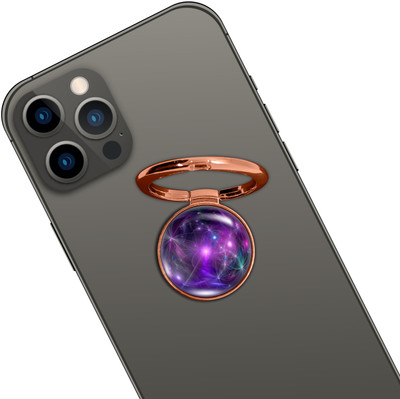 Swap-n-Snap ROSE GOLD HOLO-RING PHONE GRIP & STAND PURPLE SKY DESIGN & SWAP MAGNET LOGO Mobile Holder