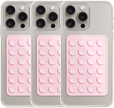 Khitoliyas Premium Single Sided Mobile Grip Silicon For All Mobiles (Pack of 3 Baby Pink) Mobile Holder