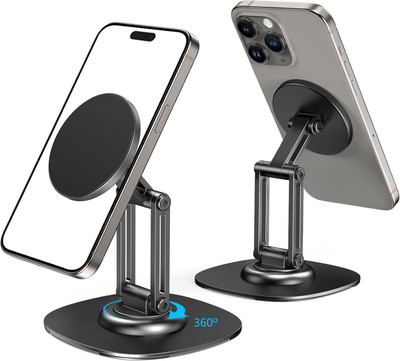 Adofys Magnetic Phone Stand for Desk with 360° Rotation, Aluminum Magsafe Phone Stand Mobile Holder