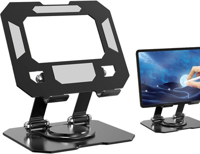Redclip Aluminium Tablet Stand Rotating Base Foldable Compatible For 4-13 Inch Ipad/ Mobile Holder