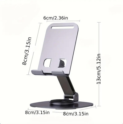 SANNO WORLD Adjustable Aluminum Phone/Tablet Stand – 360° Rotatable, Sturdy Mobile Holder