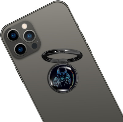 Swap-n-Snap 360° Holo-Ring Mobile Holder With 3 Changeable Logos , SAI BABA DESIGN, Selfie Grip, Handsfree Stand, Universal Metallic Dock Mobile Holder Mobile Holder