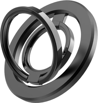 Riggear Magnetic Phone Grip | MagSafe Dual Ring Holder & 2-Way Adjustable Stand (Grey) Mobile Holder