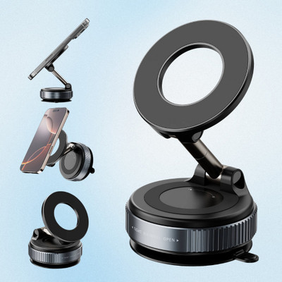 BITWEAVE Car Mobile Holder for Anti-slip, Dashboard, Headrest, Magnetic, Windshield(Black)