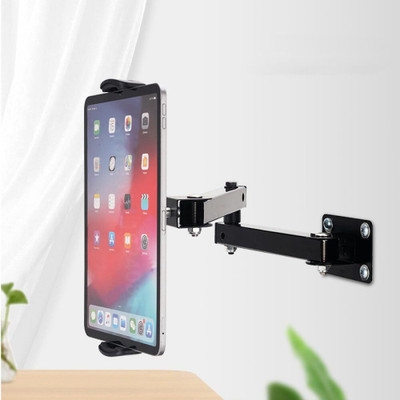FKU Wall Mount Tablet Cell Phone Stand Long Arm Stretchable Holder for 4-13 inch Mobile Holder