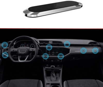 ABlue Clipper Mini Strip Shape Magnetic Car Phone Holder-Silver Mobile Holder