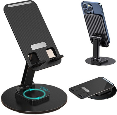 JAIKSON ™ 360° Rotating Portable Phone & Tablet Stand Aluminum Foldable Desk Organizer Mobile Holder