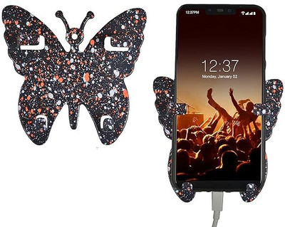 TULUA (Pack Of 2)Wall Mounted Butterfly Mobile Holder Phone Wall Stand for Charging Mobile Holder