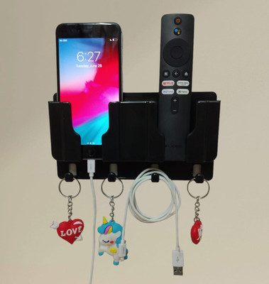 M/S DSNS Mobile Wall Stand for charging | AC/TV Remote & Key Holder Phone Stand Pack OF 1 Mobile Holder