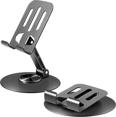 ALORNIKA New 360° Rotation Metal Mobile Stand for Desk, Foldable Height Mobile Holder