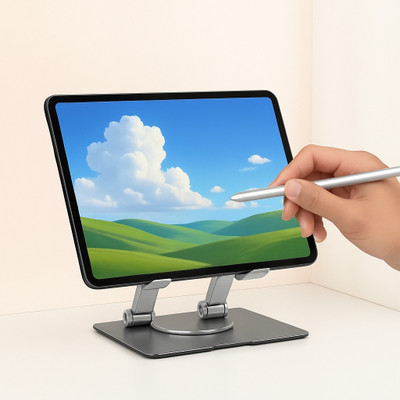 GLORSIO Tablet Holder with 360° Rotation – Compact Aluminum Design Mobile Holder