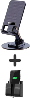 Rita Enterprises Adjustable Desktop Mobile Stand with Wall Mounted Mobile Charging Holder Combo Mobile Holder