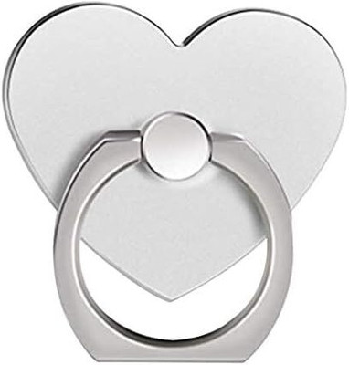 befunky Heart Shape Phone Ring Stand 360 Degree Rotation Kickstand Finger Grip (Silver) Mobile Holder