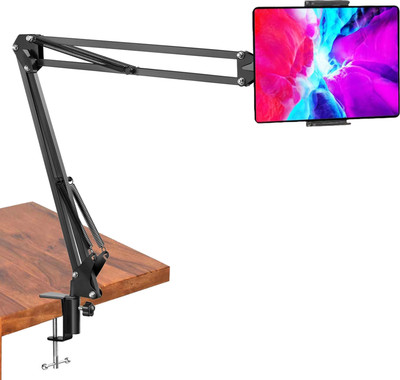 BROLAVIYA Bed Gooseneck Professional Long Articulating Arm Mobile/Tablet Stand Mount, for 4 to 10.6 inch Display Mobile Holder