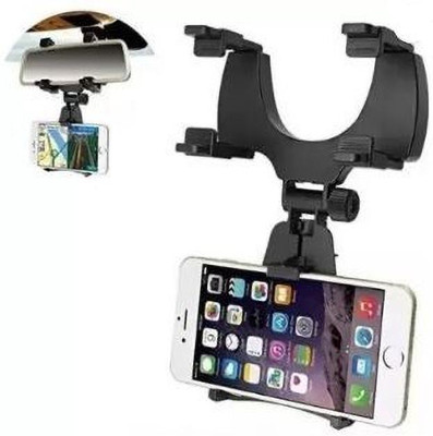 TECHGEAR Car Mobile Holder for Windshield(Black, Universal Adjustable Car Rear&View Mirror Smartphone Mount)