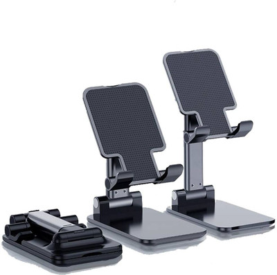 Ribber Portable Mobile Stand for Desk | Compatible with All Smartphones(Black) Mobile Holder