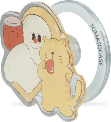 Bucksaa Cute Bread & Kitten MagSafe PopGrip | Magnetic & Secure, Detachable Grip Mobile Holder