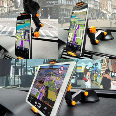 TECHGEAR Car Mobile Holder for Dashboard, Windshield(Black)