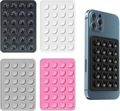 M/S DSNS Double-Sided Suction Cup | Anti Slip Silicon Sticky Phone Stand 4 Pics Mobile Holder