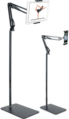 BROLAVIYA Flexible Universal Tripod Floor Stand for 4'-10.2' inch, with Gooseneck Clip Lazy Arm Bracket for Both Mobiles and Tablets Mobile Holder