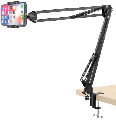 BROLAVIYA (Renewed) Overhead Metal Arm and Bracket For All Mobile Phones Mobile Holder