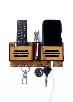 Expro Multi Purpose Wooden Mobile Stand, Pen Stand, Key Holder, Remote Stand(BROWN) Mobile Holder