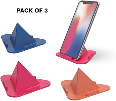 Velco Universal Portable Three-Sided Pyramid Shape Desktop/Table Mobile Stand|Pack-3| Mobile Holder