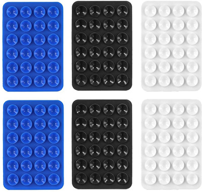 Hoccroxx 6 Pcs Suction Stickers With 24 Cups, Double Sided Silicone for Strong Grip Mobile Holder
