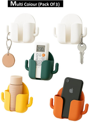 FwellT Pack of 3 Phone Charging Stand AC TV Wall Mount Mobile Holder with 2 Hook Mobile Holder