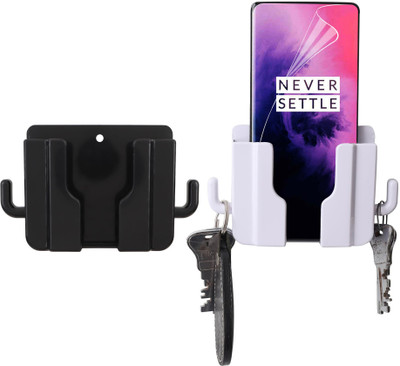 Flipkart SmartBuy Wall Mount Phone Holder Mobile Charging Stand With 2 Hook Remote Stand Pack OF 2 Mobile Holder