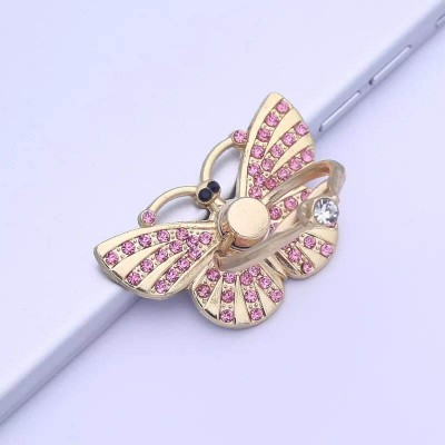 PRH Luxury Mobile Ring Holder Butterfly Pattern 360° Rotation and 180° swivel(Gold) Mobile Holder