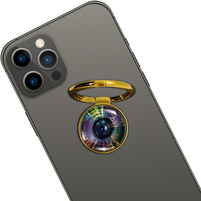 Swap-n-Snap GOLD HOLO-RING PHONE GRIP & STAND CAMEYE DESIGN & SWAP MAGNET LOGO Mobile Holder