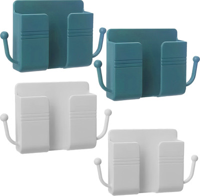 OIVO INDIA Wall Charger Phone Universal Hanging Stand Bracket (Blue & White, Combo of 4) Mobile Holder