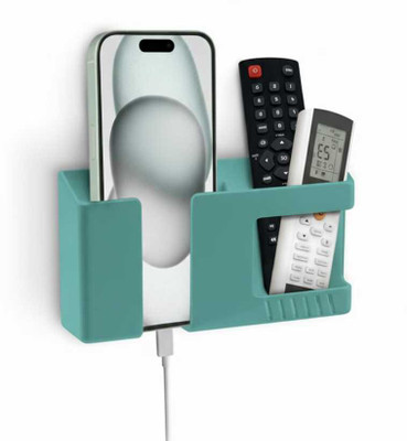 Unique Goods Haven Wall-Mounted Phone Stand & Remote Holder | | No Drill -Green Mobile Holder