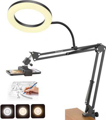 BROLAVIYA 10 Inch Ring Light With Mobile Stand, ¼ Inch Ball Head and Flexible Clip Arm Mobile Holder