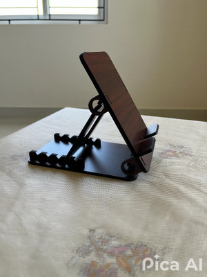 SSGenuine Premium Wooden Foldable and Adjustable Mobile Stand Mobile Holder