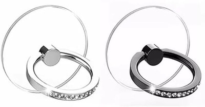 mizi Clear Bling Adhesive Grip Black/Silver Mobile Holder