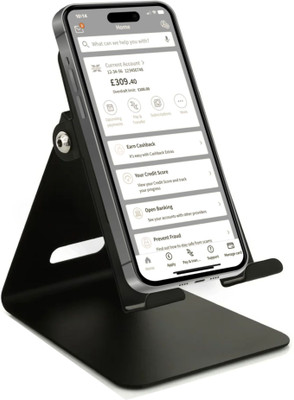 Litmus Adjustable Mobile Phone Stand-Black | Mobile Holder