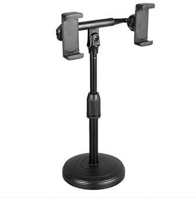 TECHGEAR Adjustable Dual Mobile Phone Holder with 360 Degree Rotation Mobile Holder