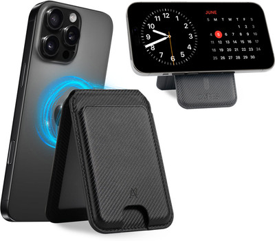 Capes India MagLock Wallet Pro Compatible with MagSafe, Phone Grip & Stand, 5 Card Slots Mobile Holder