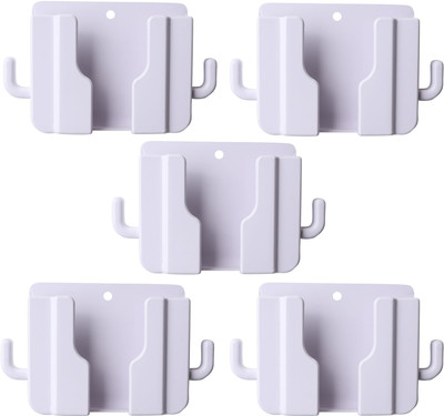 M/S DSNS Wall Stand For Mobile Charging | AC TV Remote Wall Mount Holder 5 Piece White Mobile Holder