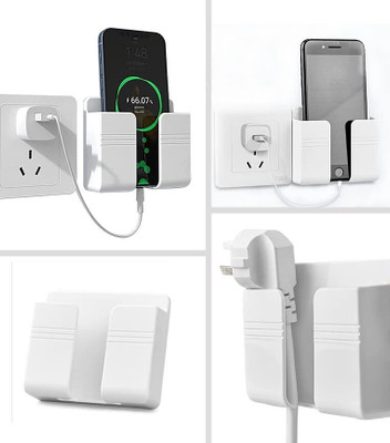 thekiteco. White Wall Mount Mobile Stand Storage Case for Remote/Mobile - Pack of 4 Mobile Holder