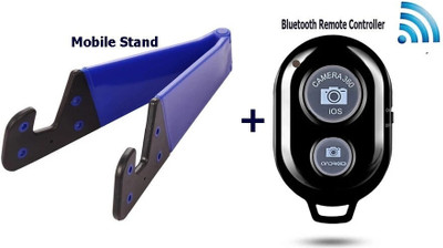POZUB V-Shaped Universal Foldable Mobile Phone Stand +Bluetooth Remote Selfie Shutter Mobile Holder