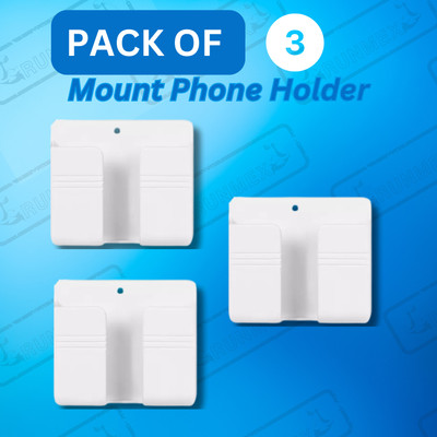 RUNMEX Wall-Mounted Adhesive Mobile & Remote Holder pack of 3 Mobile Holder