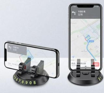 TECHGEAR Universal 360 Degrees Rotatable Round Base Easy Car Phone Holder Mobile Holder