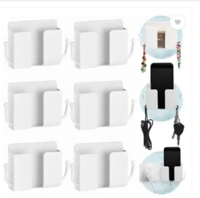 TECHGEAR Wall Charger Hook Universal Cellphone Hanging Stand Bracket pack of 6 Mobile Holder