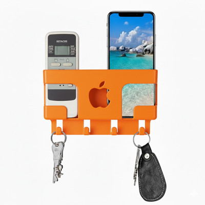 Unique Goods Haven Apple-Shaped Wall Mount Mobile Holder-No Drill-Orange Colour Mobile Holder