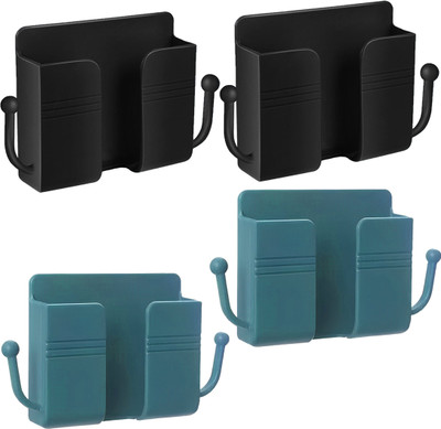 OIVO INDIA Wall Charger Phone Universal Hanging Stand Bracket (Black & Blue, Combo of 4) Mobile Holder